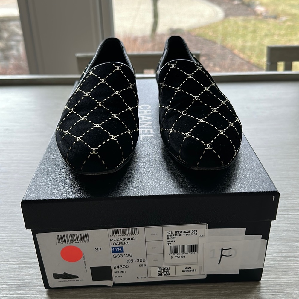Chanel Velvet Loafers